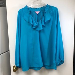 Lilly Pulitzer Blouse with soft ruffle collar